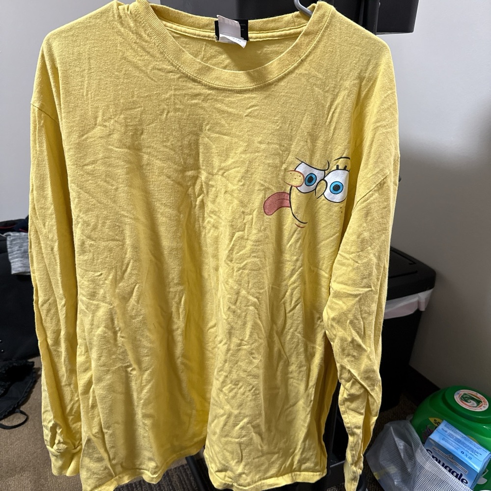 Yellow Long Sleeve Shirt with SpongeBob